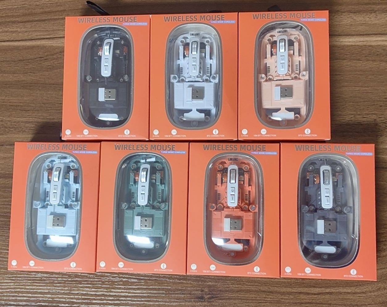 Crystal Transparent Wireless and Bluetooth Rechargeable Mouse - Image 2